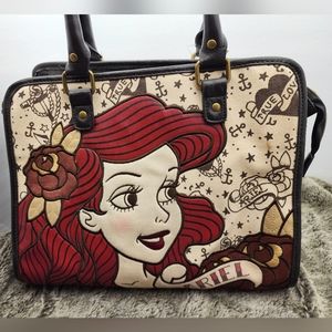 Loungefly Disney The Little Mermaid Ariel True Love Tattoo Tote Bag Purse EUC